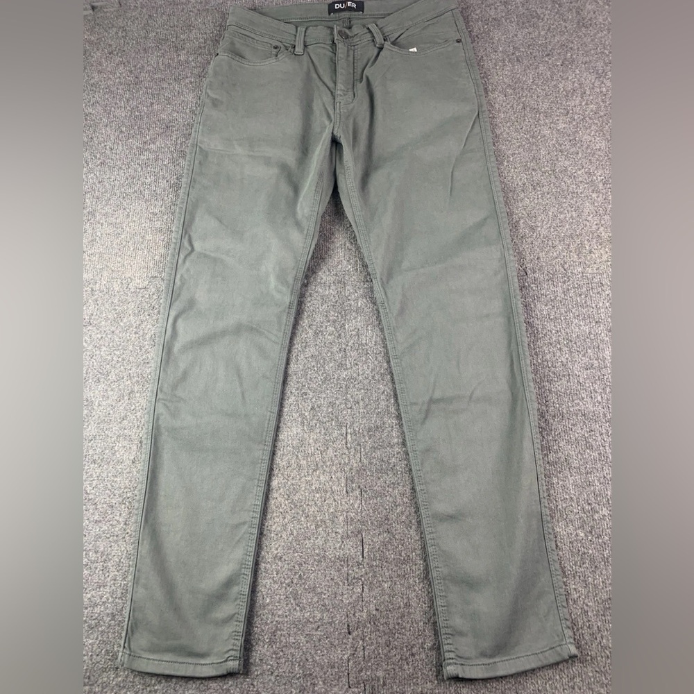 DU/ER N2X Slim Fit Mens Cotton Blend Stretch Jeans Size 34x32 Green NWOT